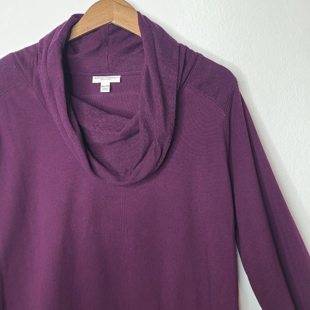 Liz Lange Maternity Purple Cowl Neck Sweater Tunic XXL